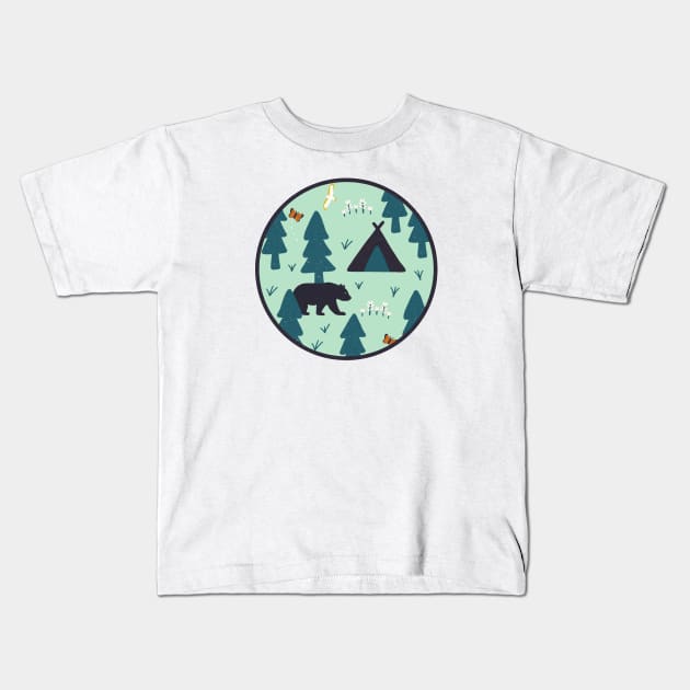 True North (Denim & Mint) Kids T-Shirt by Cascade Patterns